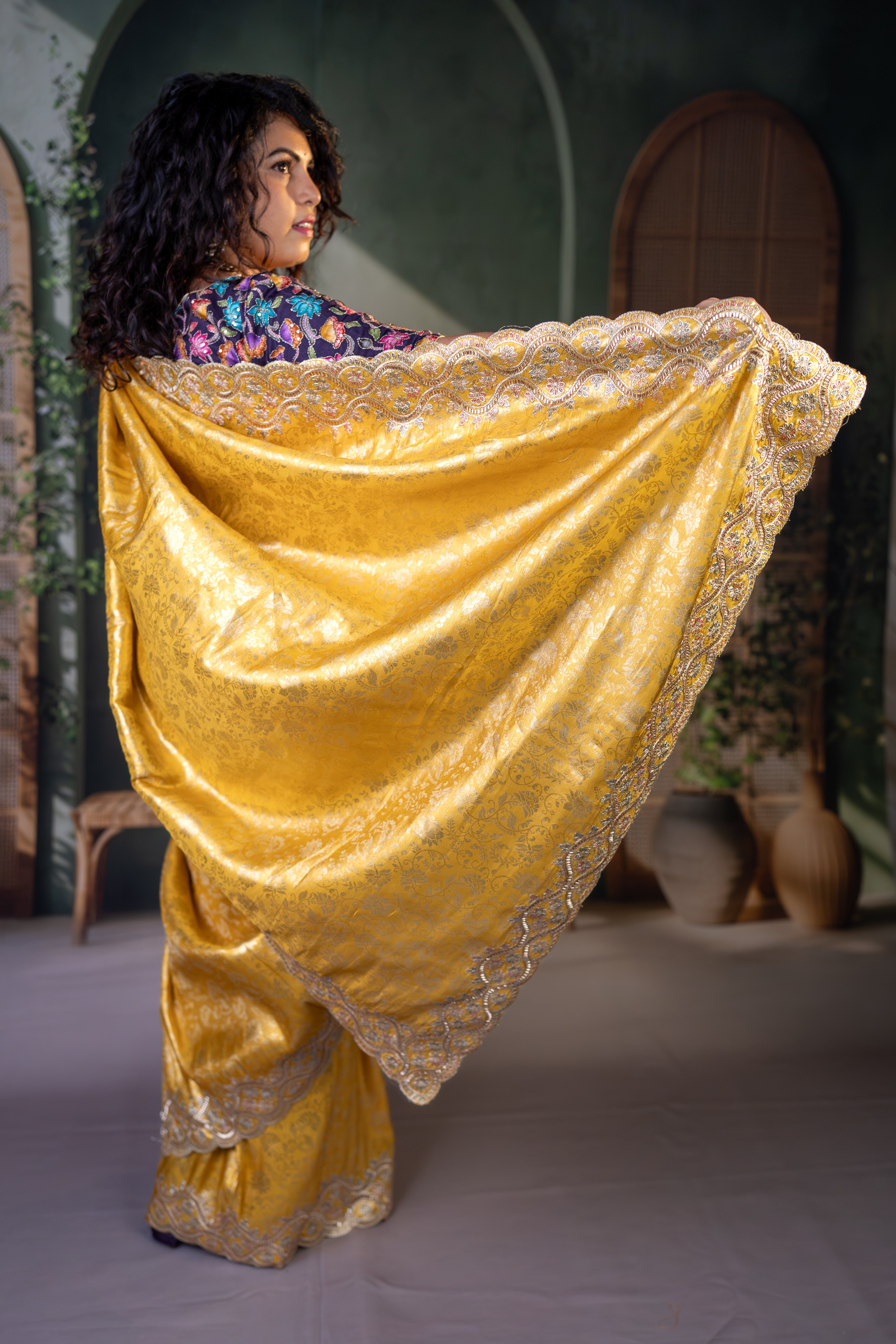 Kanjivaram Silk Saree Yellow
