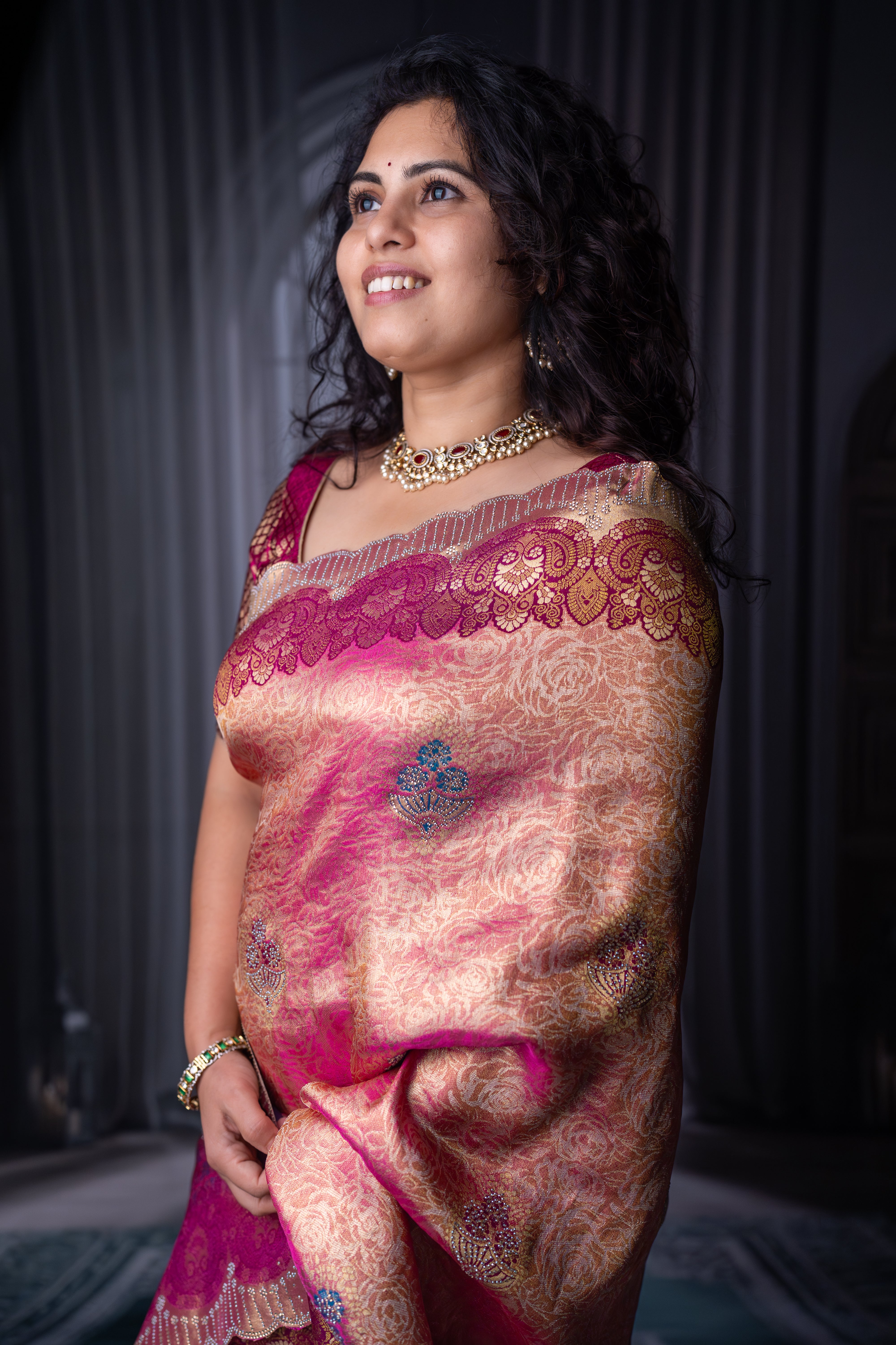 Kanjivaram Silk Saree with Diamond Work