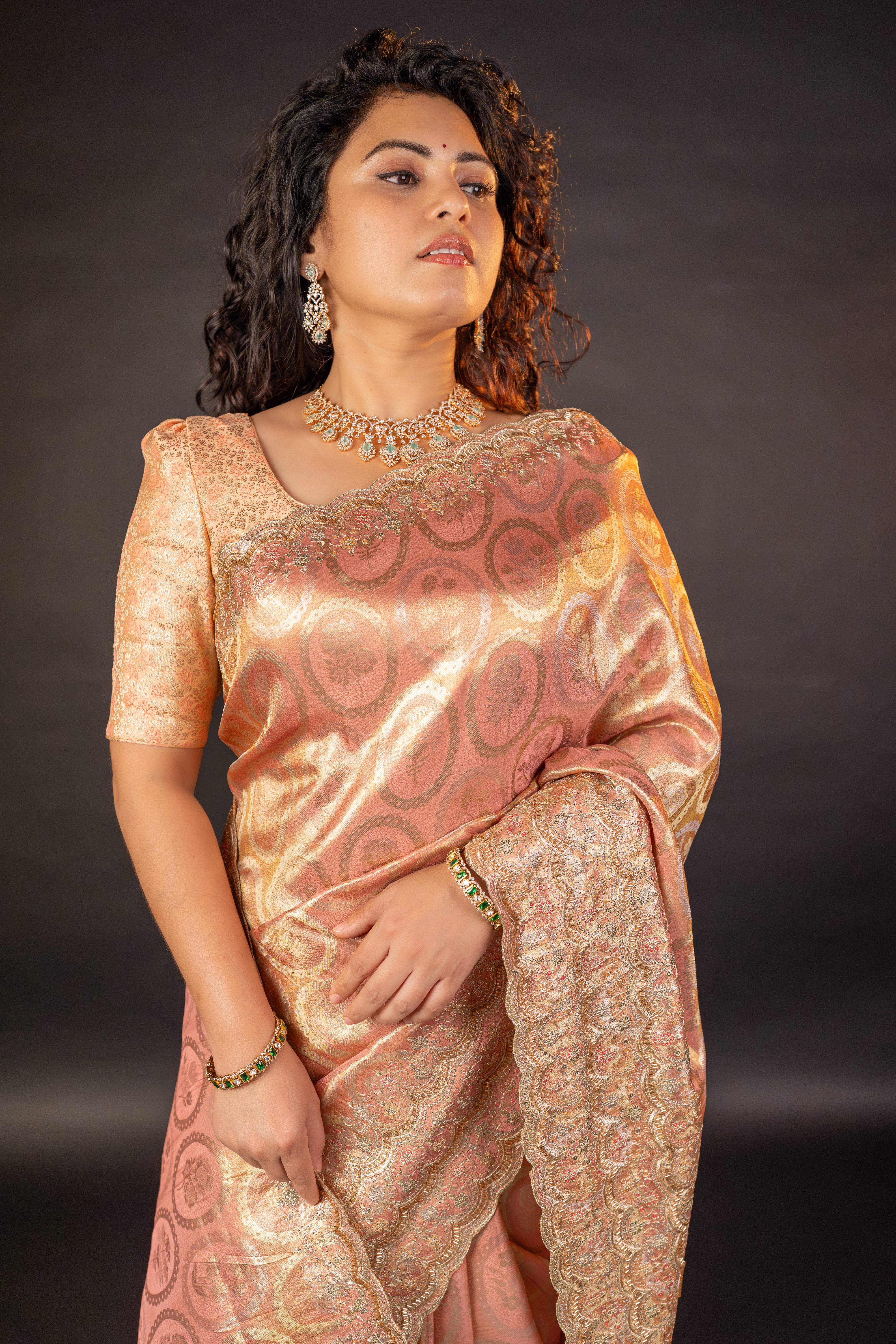 Premium Giraffe Silk Saree with Hand Tube & Sequence Work Border