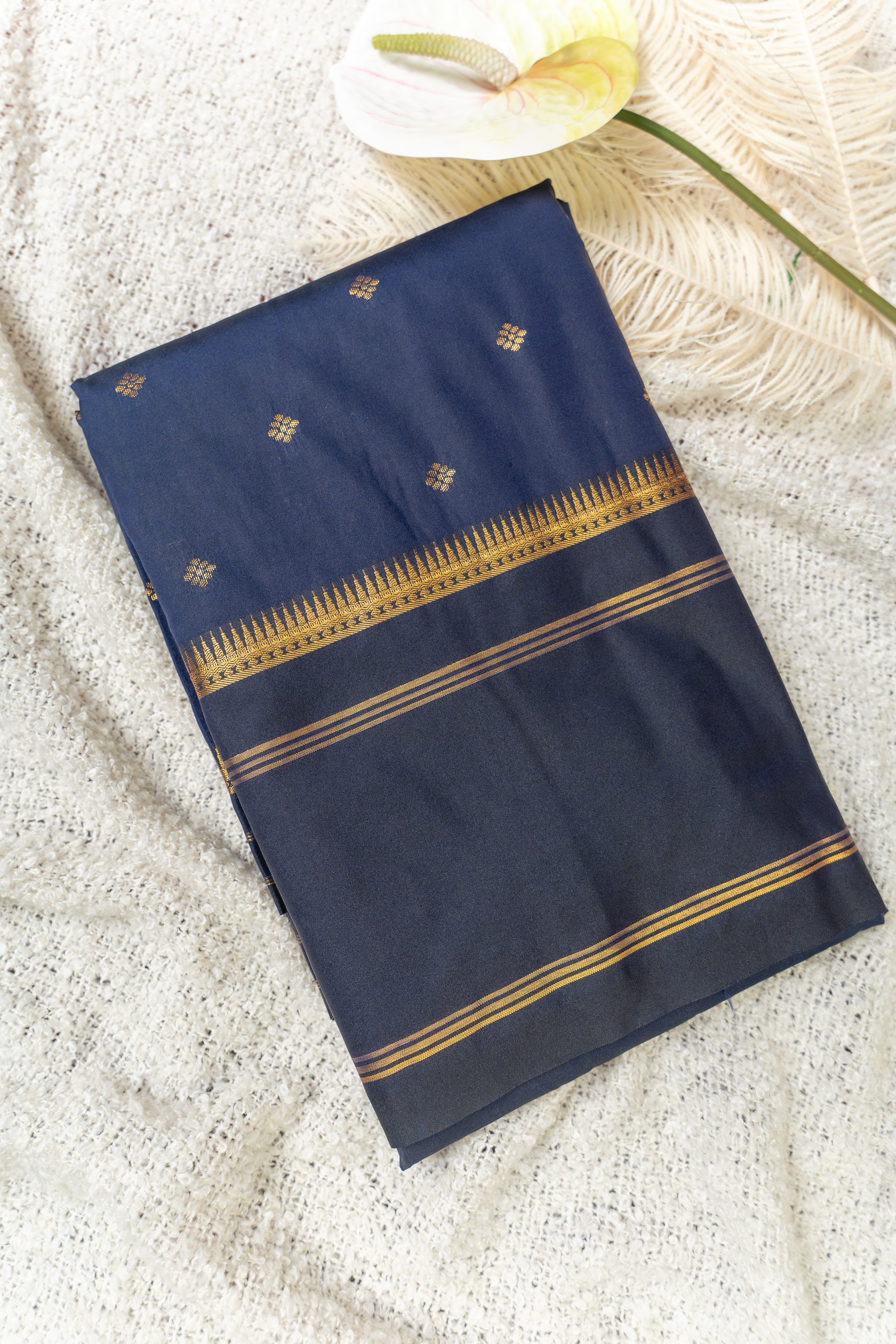Classic Semi Gadwal Saree Collection- BLUE
