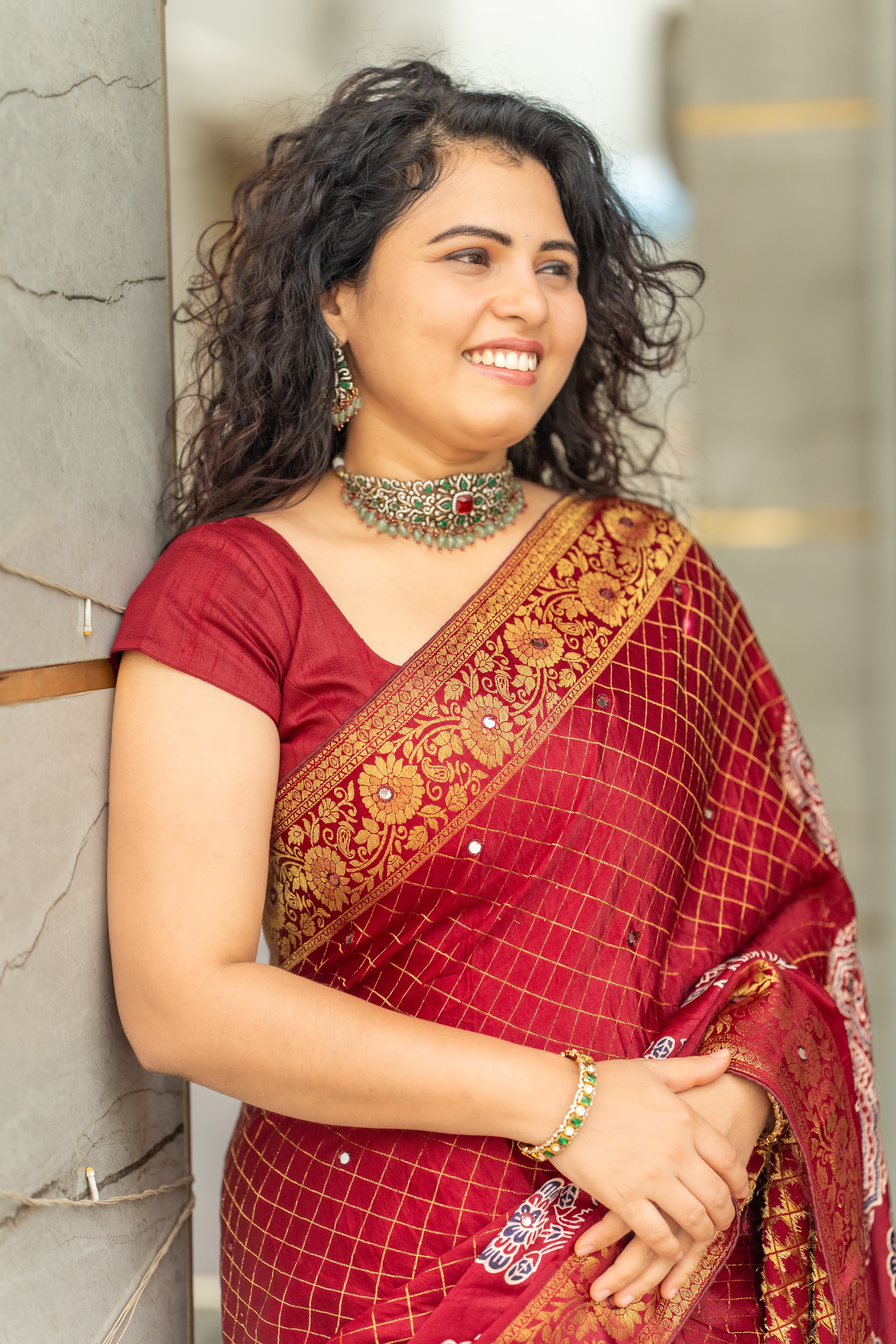 Pure Modal Satin Silk Saree – Kumkum Maroon