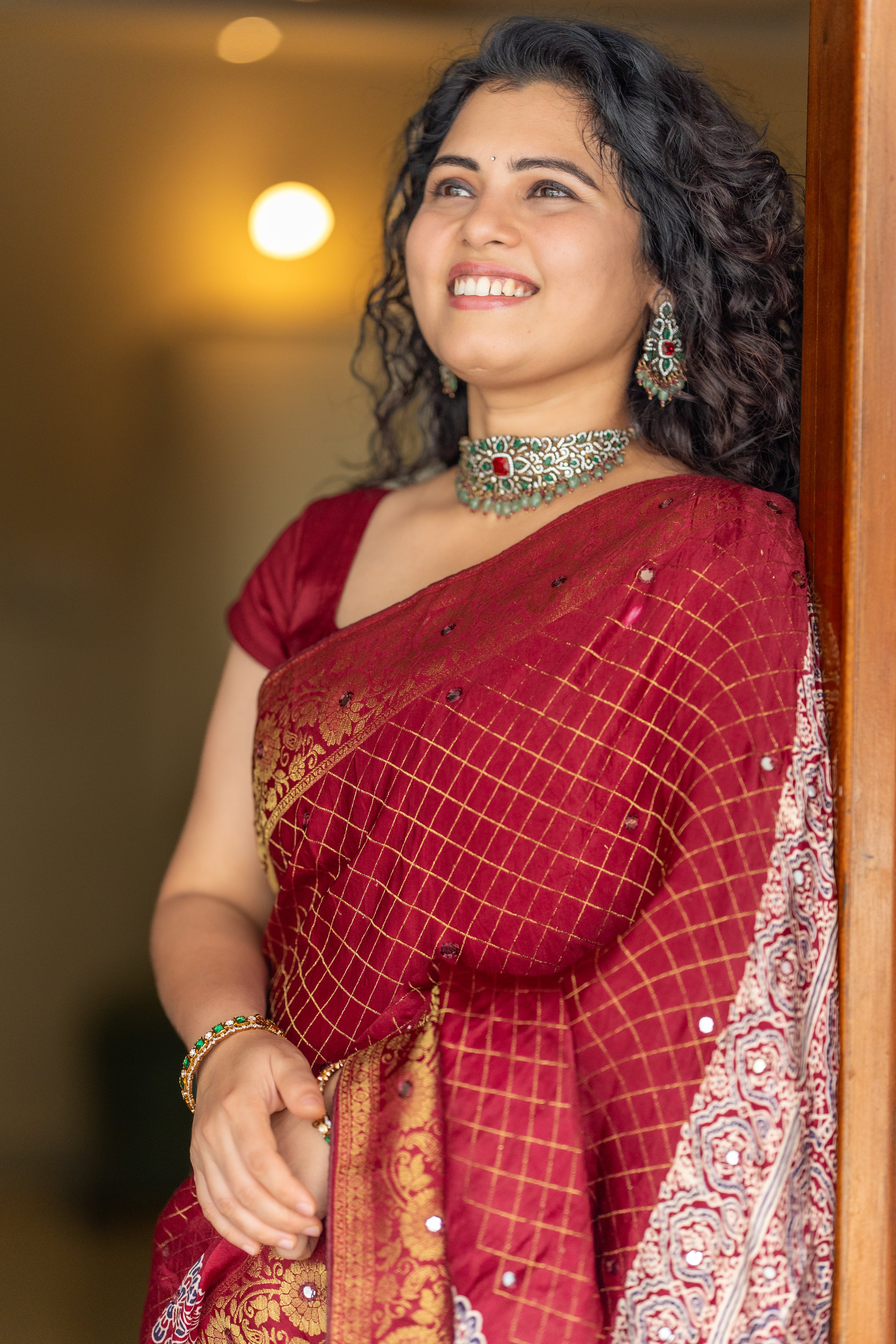 Pure Modal Satin Silk Saree – Kumkum Maroon