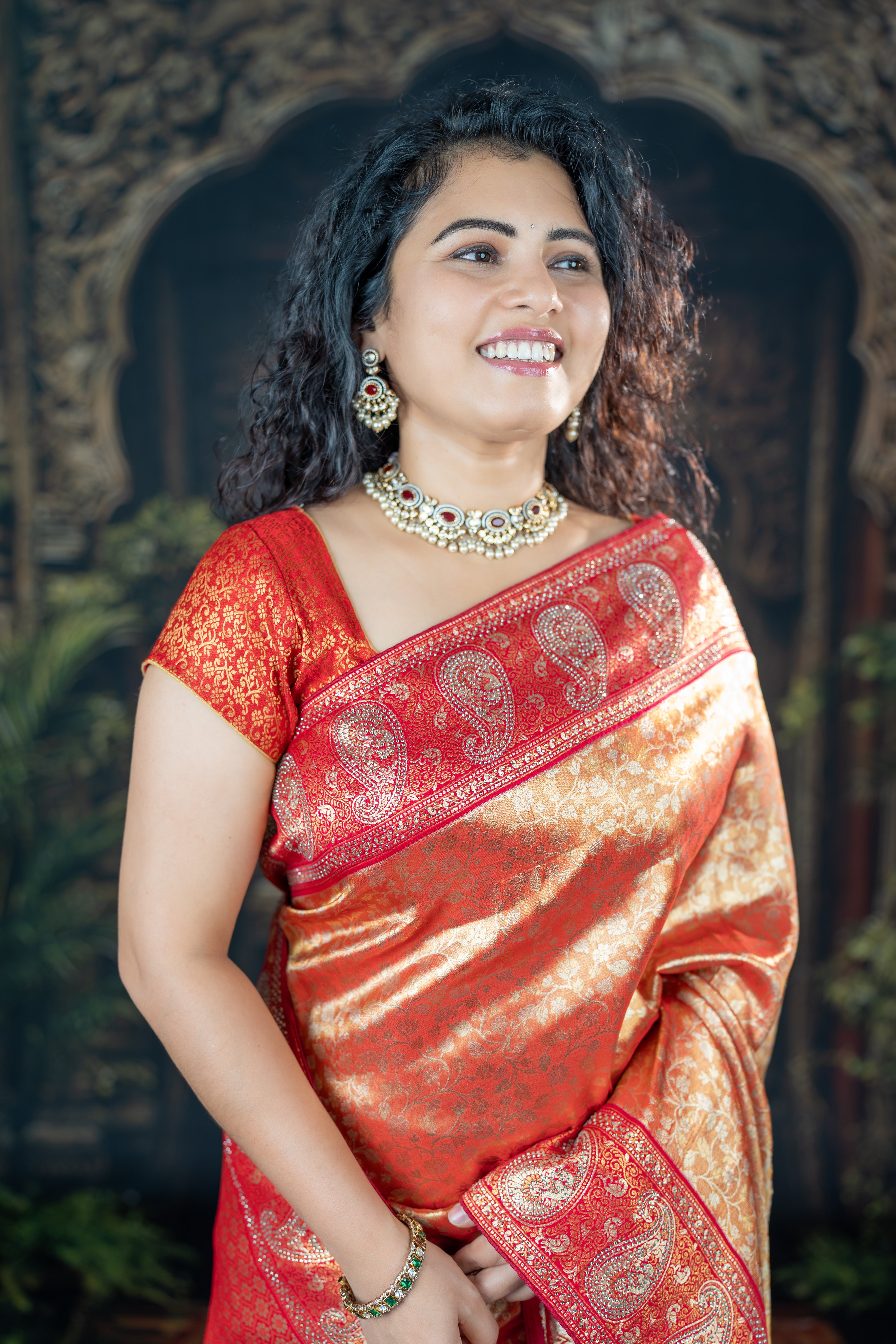 Kanjivaram Silk Saree – Orange Radiance