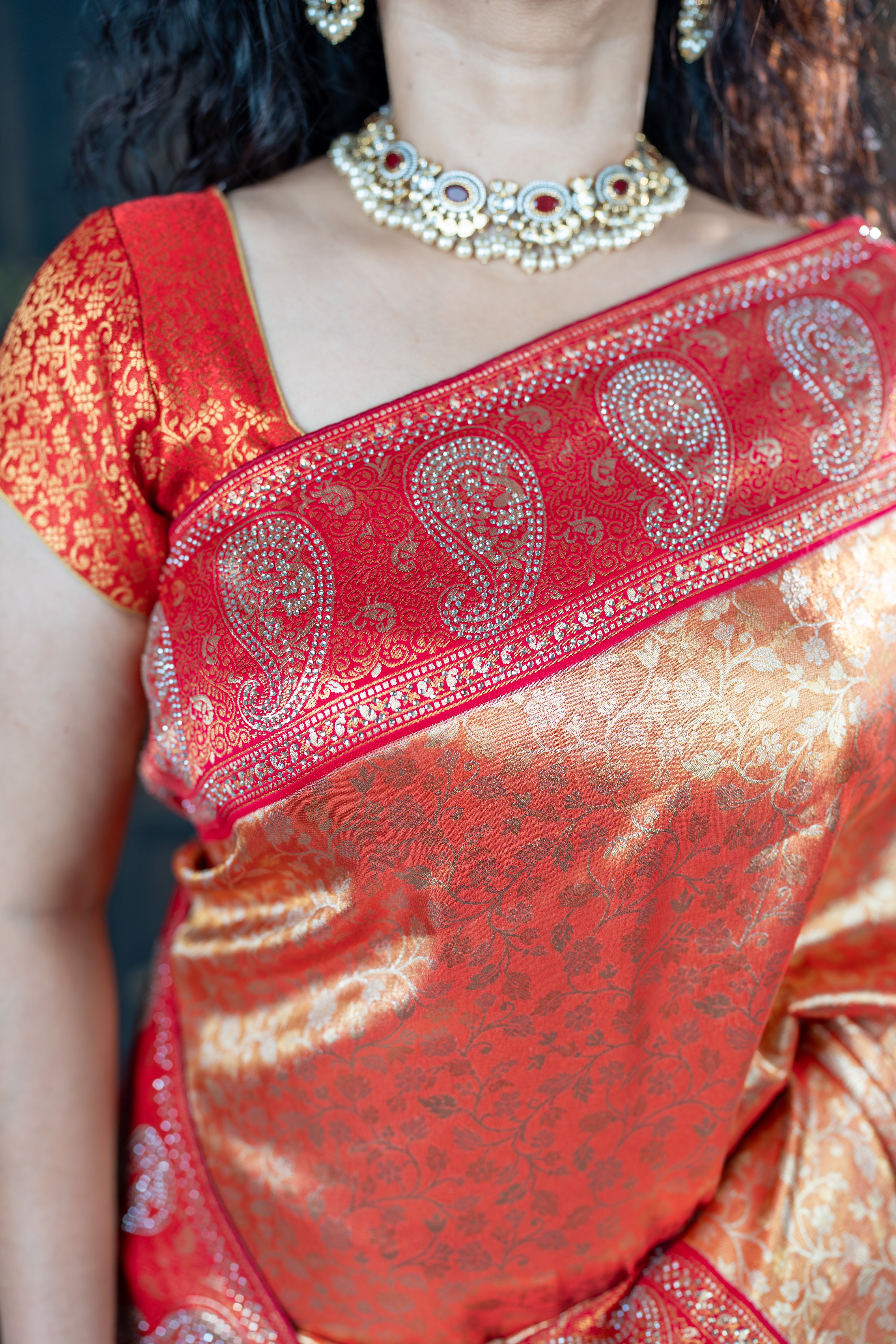 Kanjivaram Silk Saree – Orange Radiance