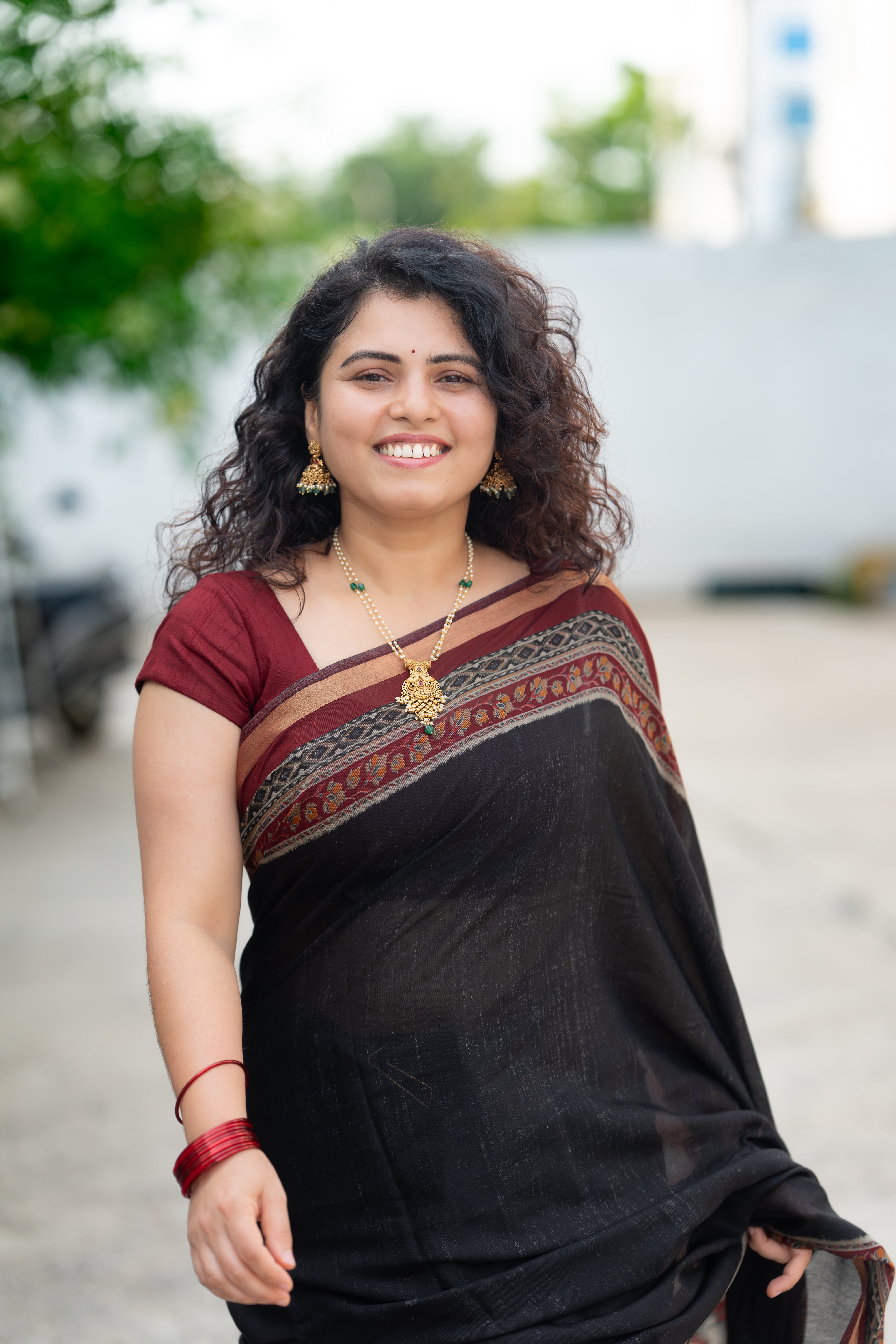 Mersried Mull Hand Block Saree
