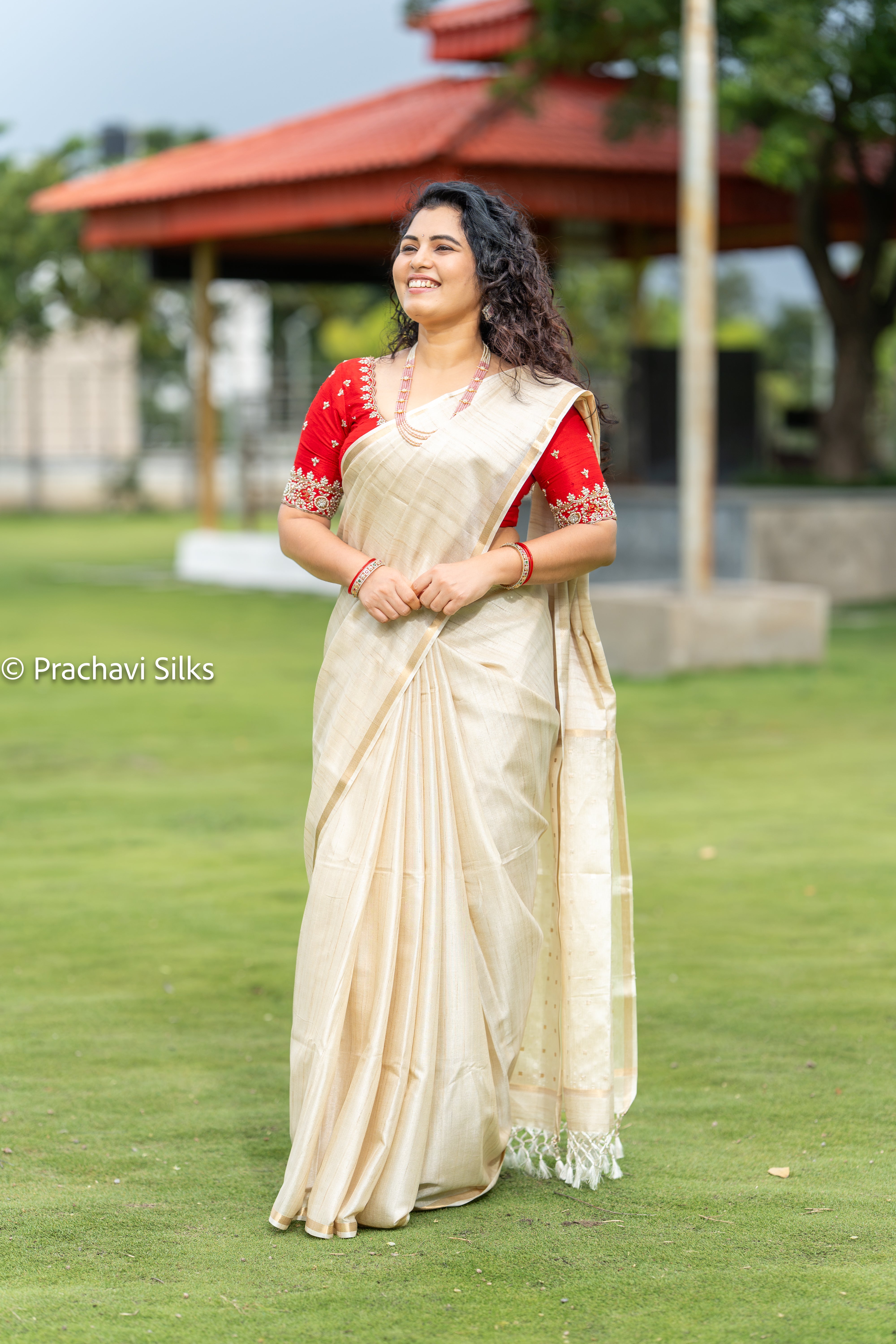 Premium Tussar Silk Saree - Off White