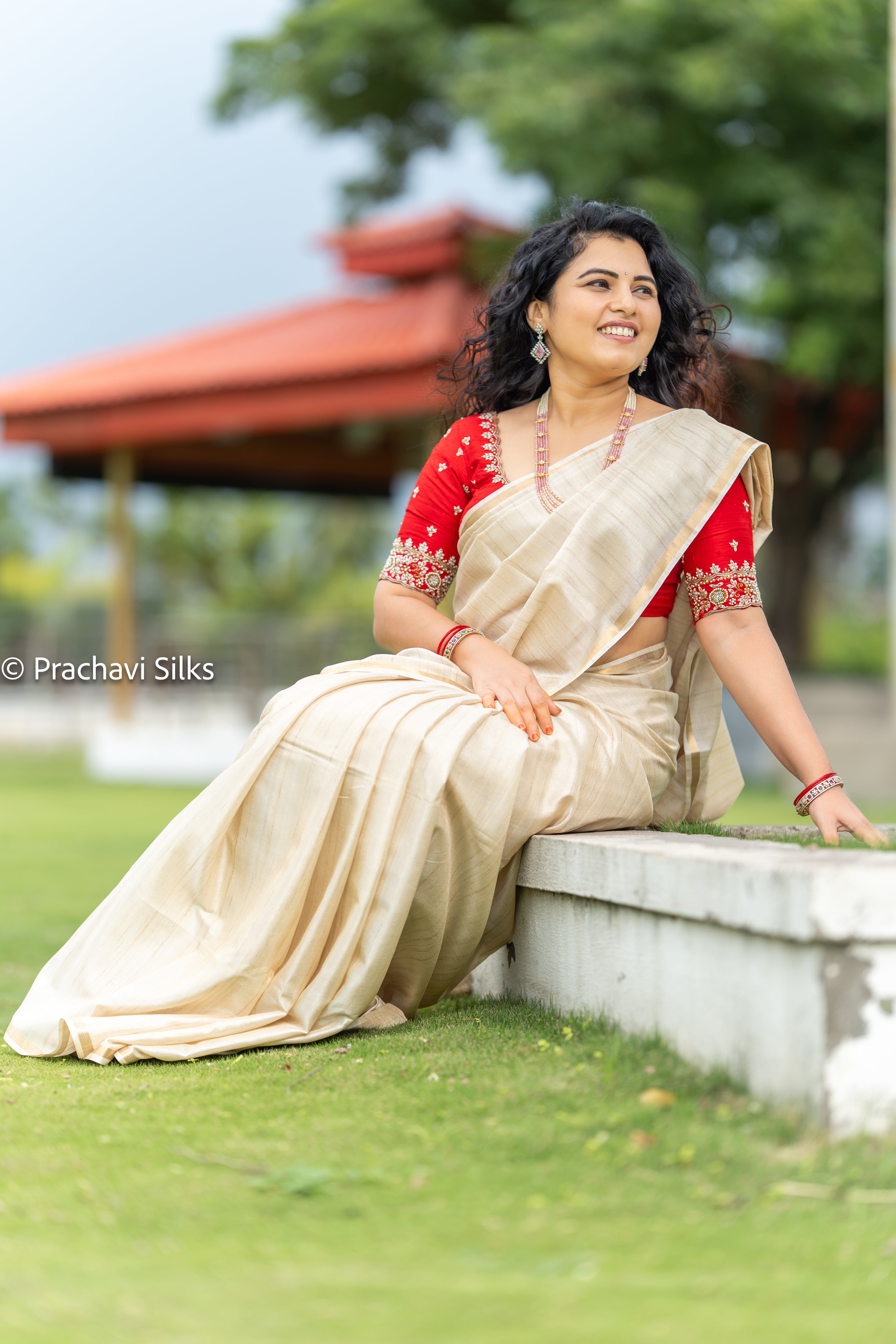 Premium Tussar Silk Saree - Off White