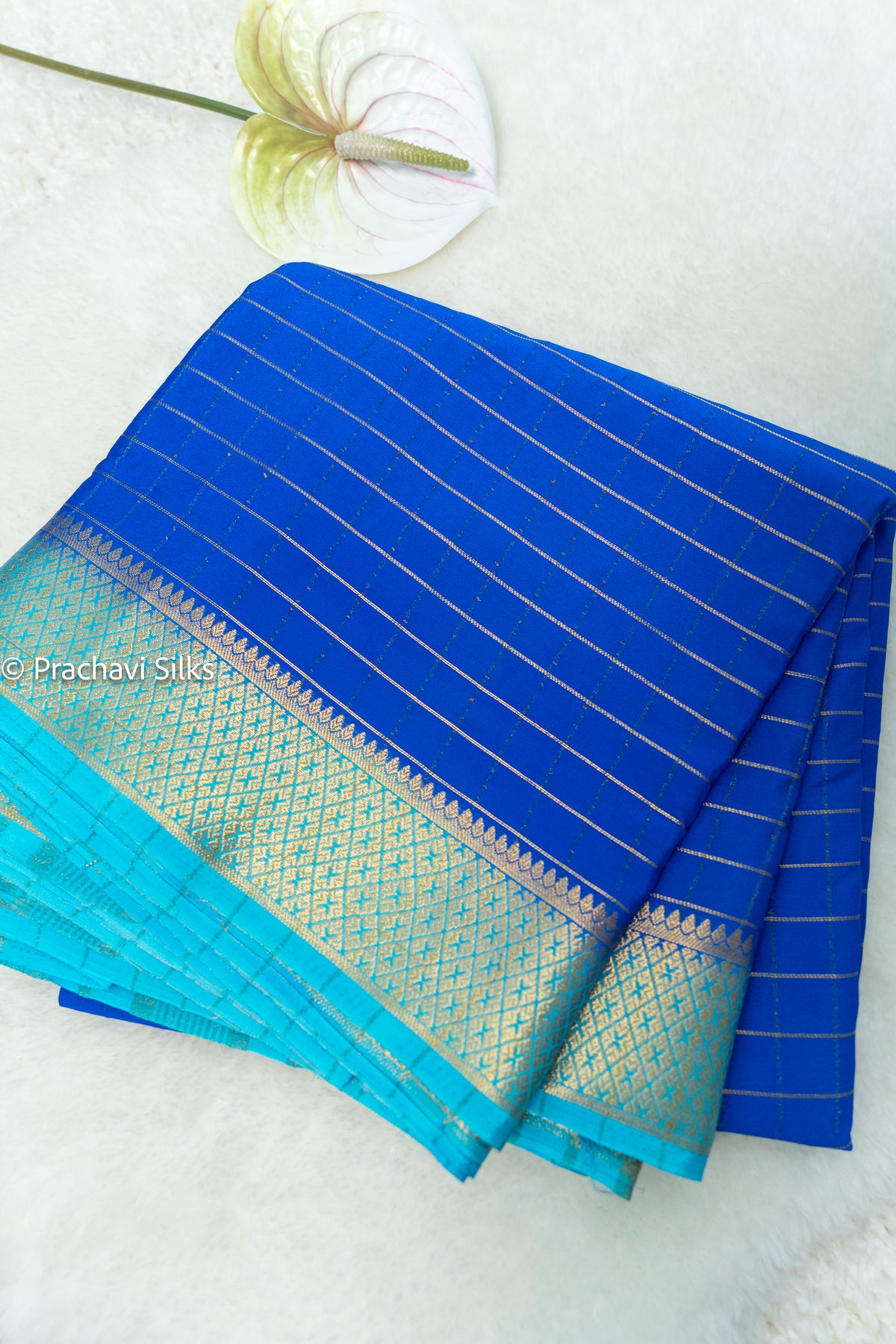 Premium Semi Mysore silk saree - Blue