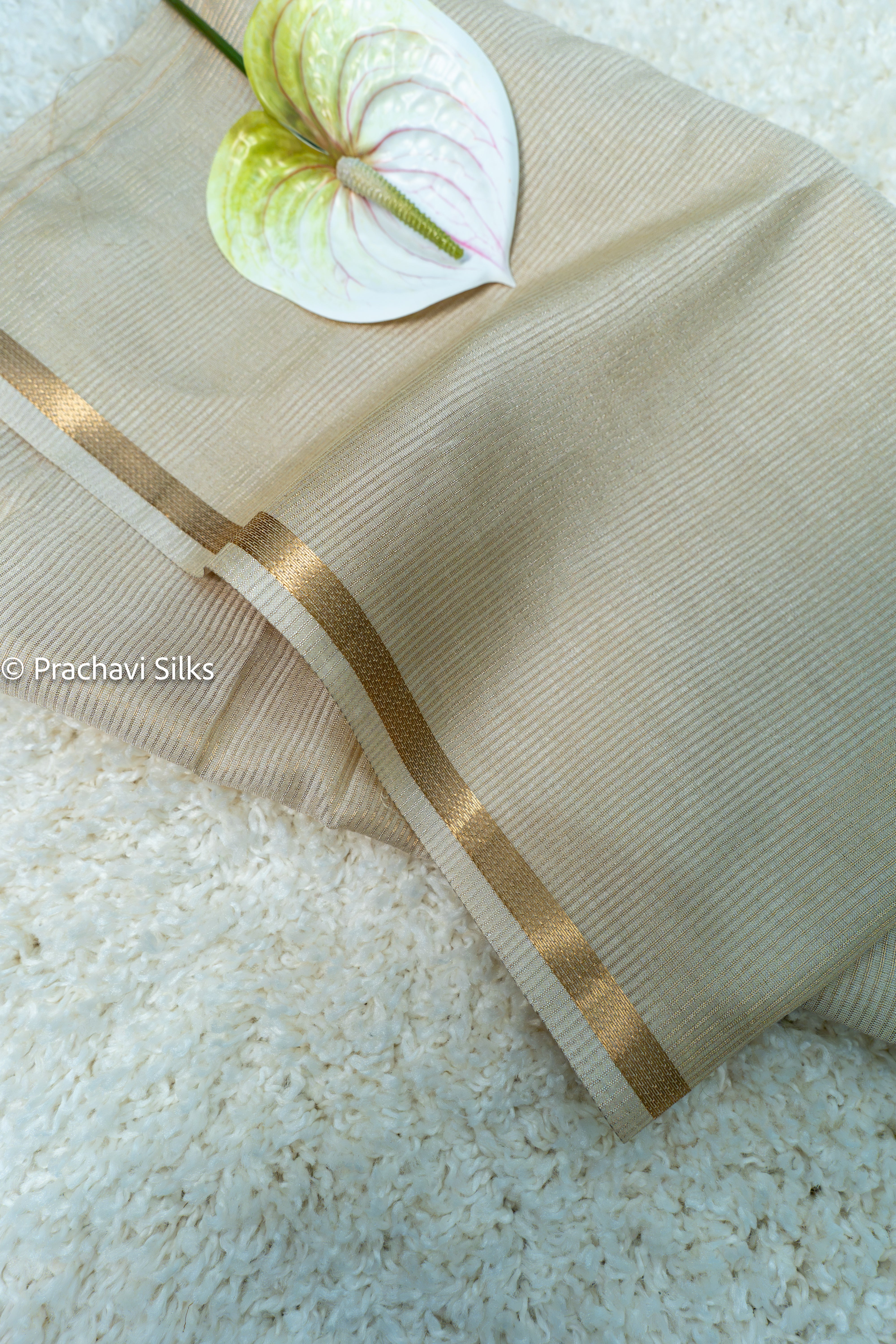 Premium Tussar Silk Saree - Off White