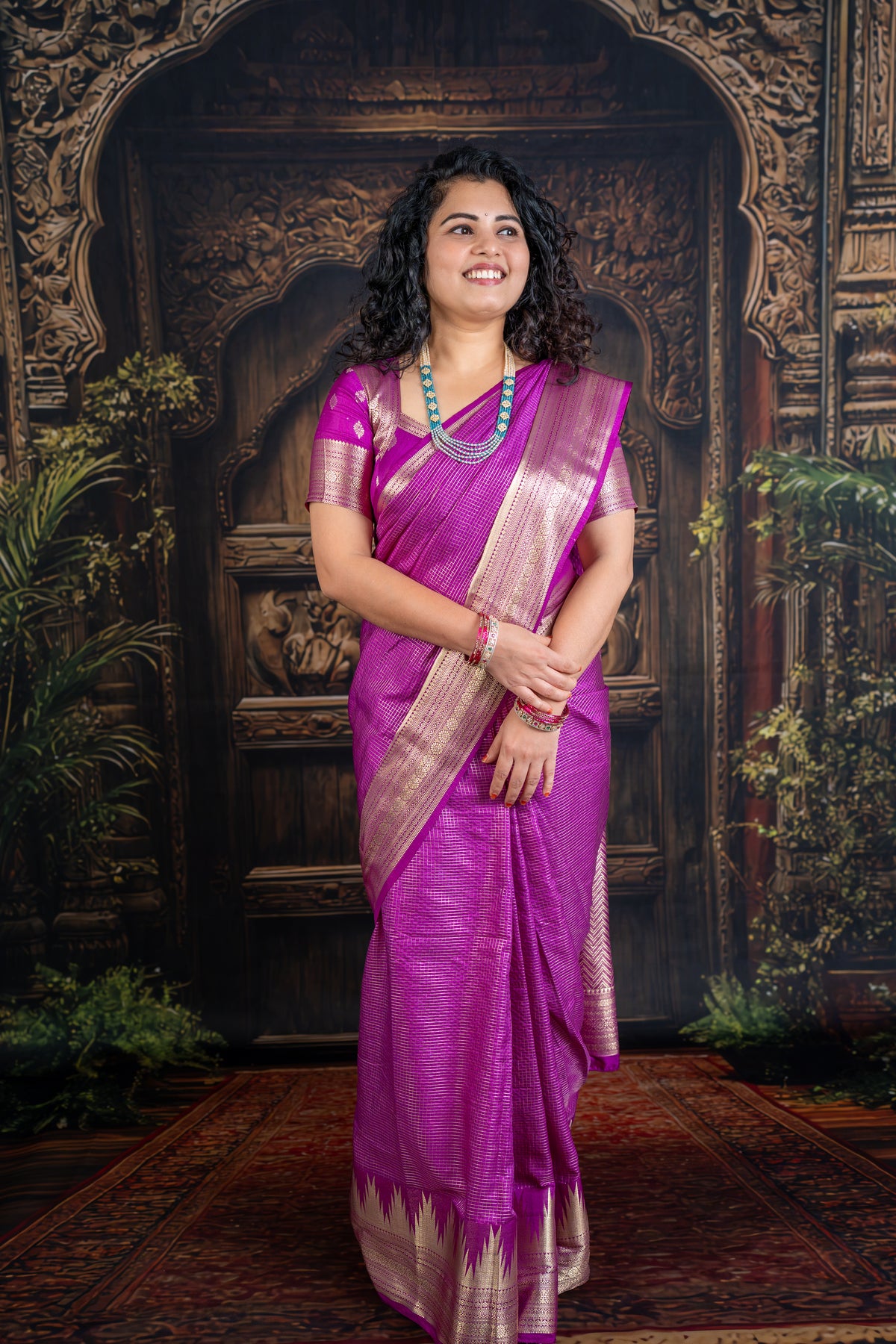 Heritage Bangalore Semi Pattu – Zari Checks Collection