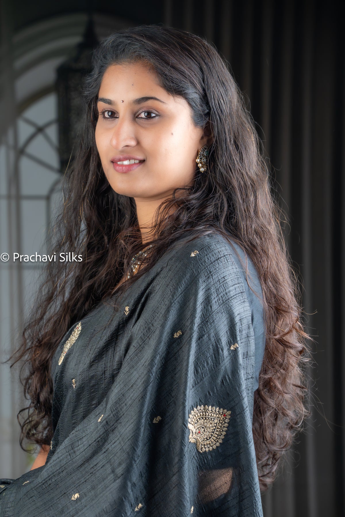 Midnight Black – Tussar Silk Saree