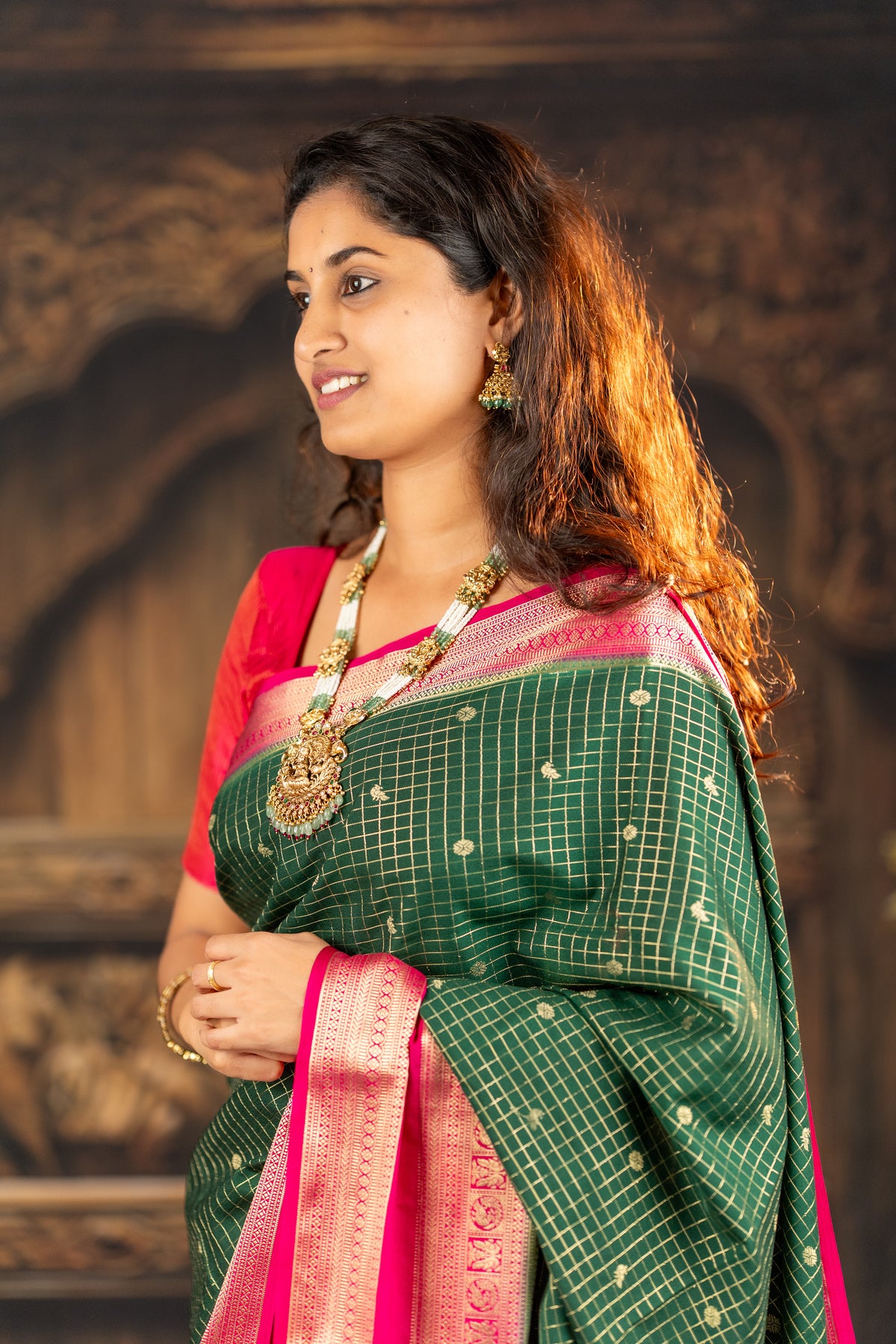 Semi Mysore silk saree - Green