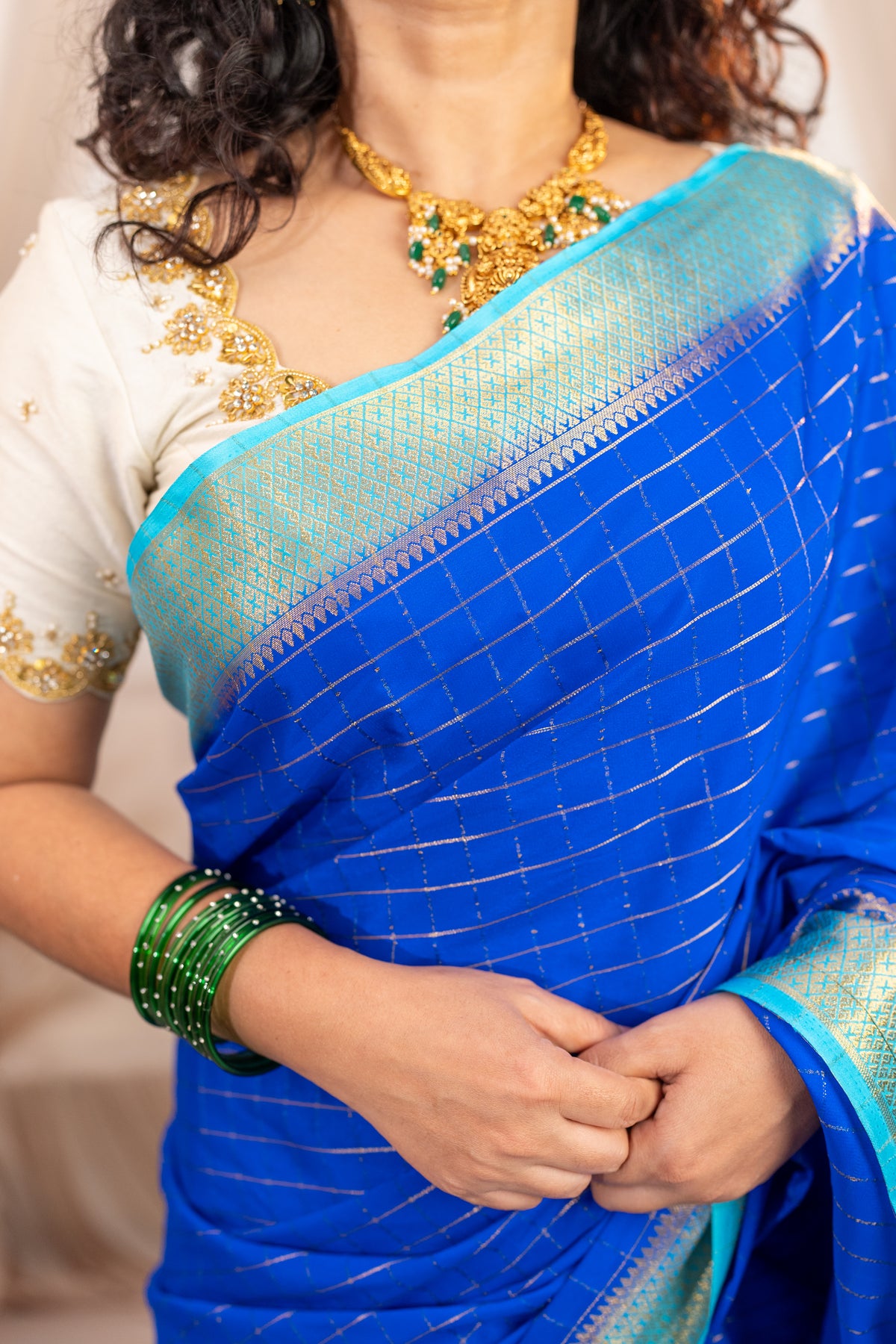 Premium Semi Mysore silk saree - Blue