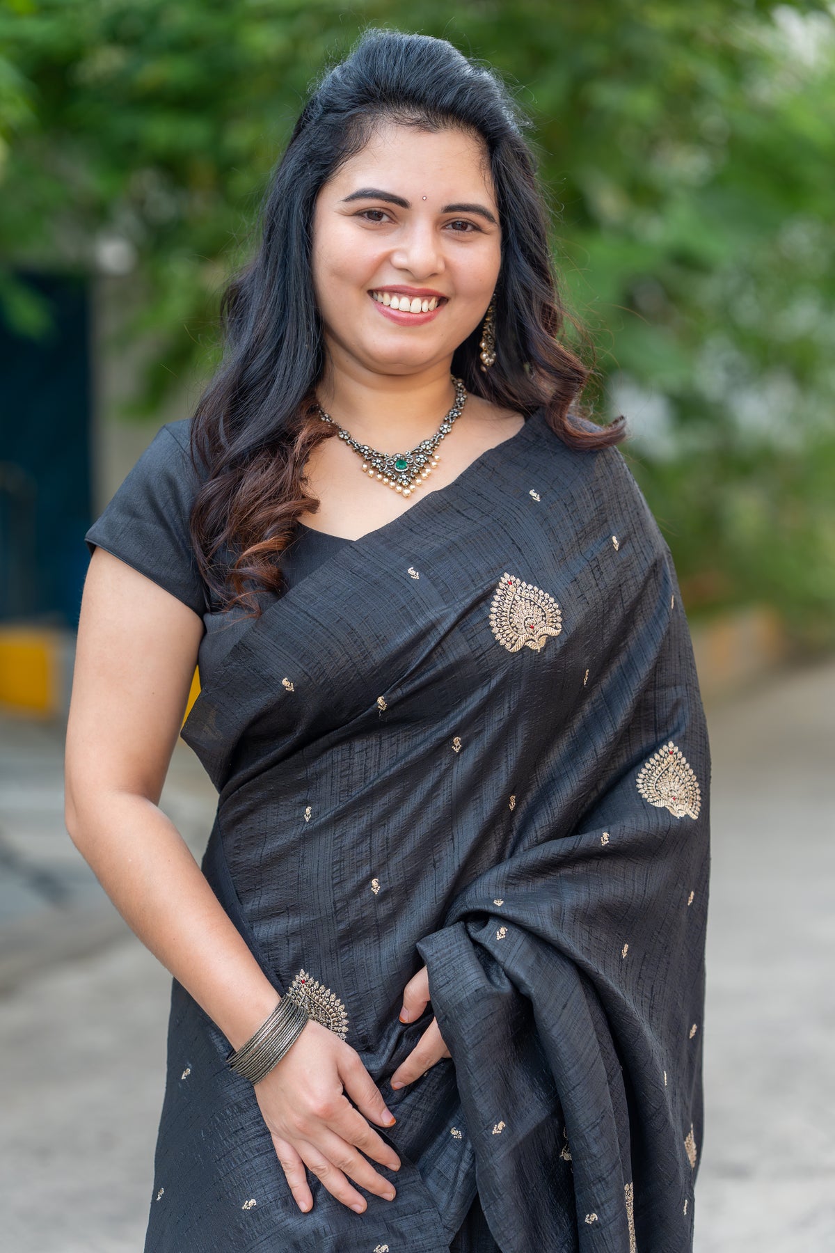Midnight Black – Tussar Silk Saree