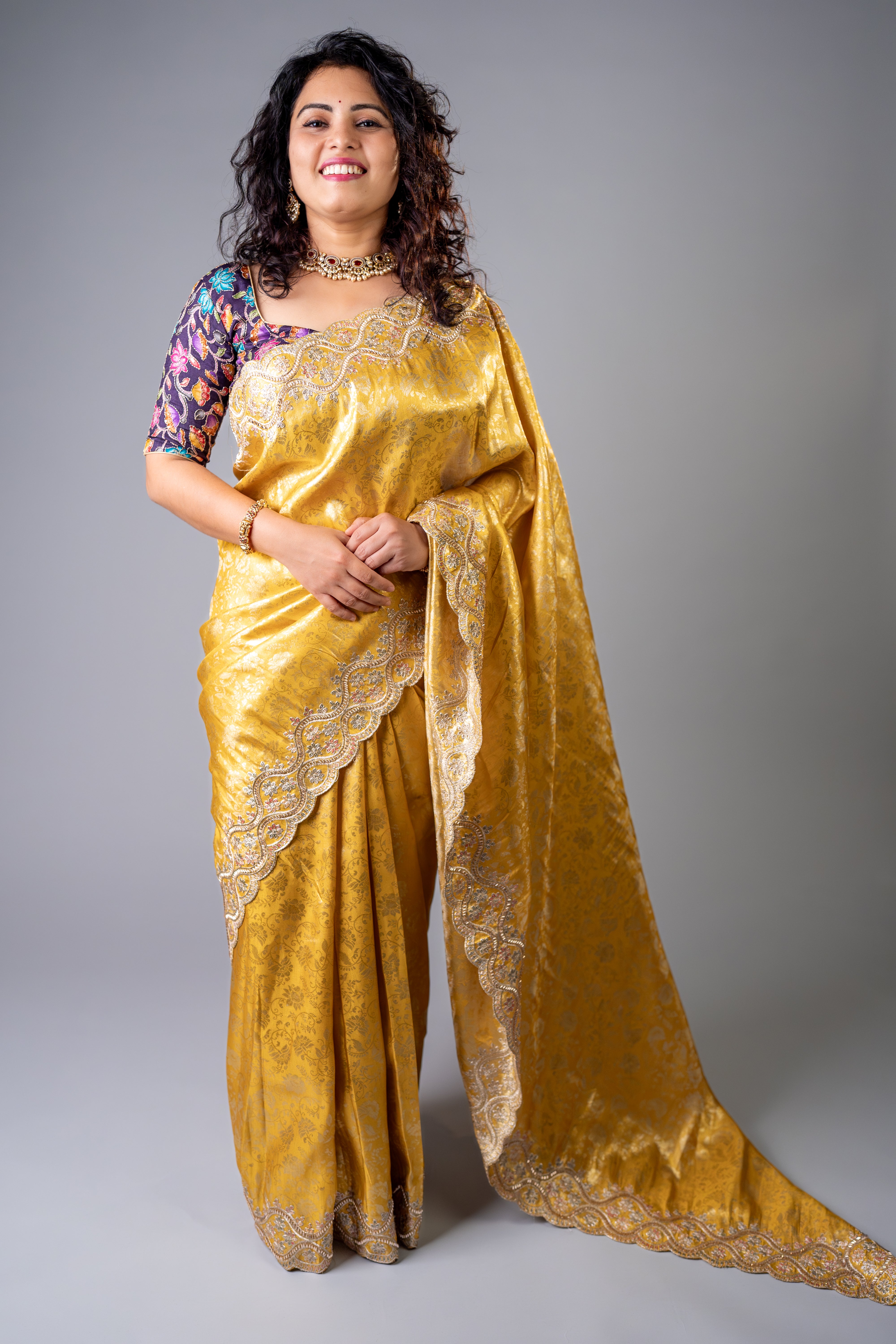 Kanjivaram Silk Saree Yellow