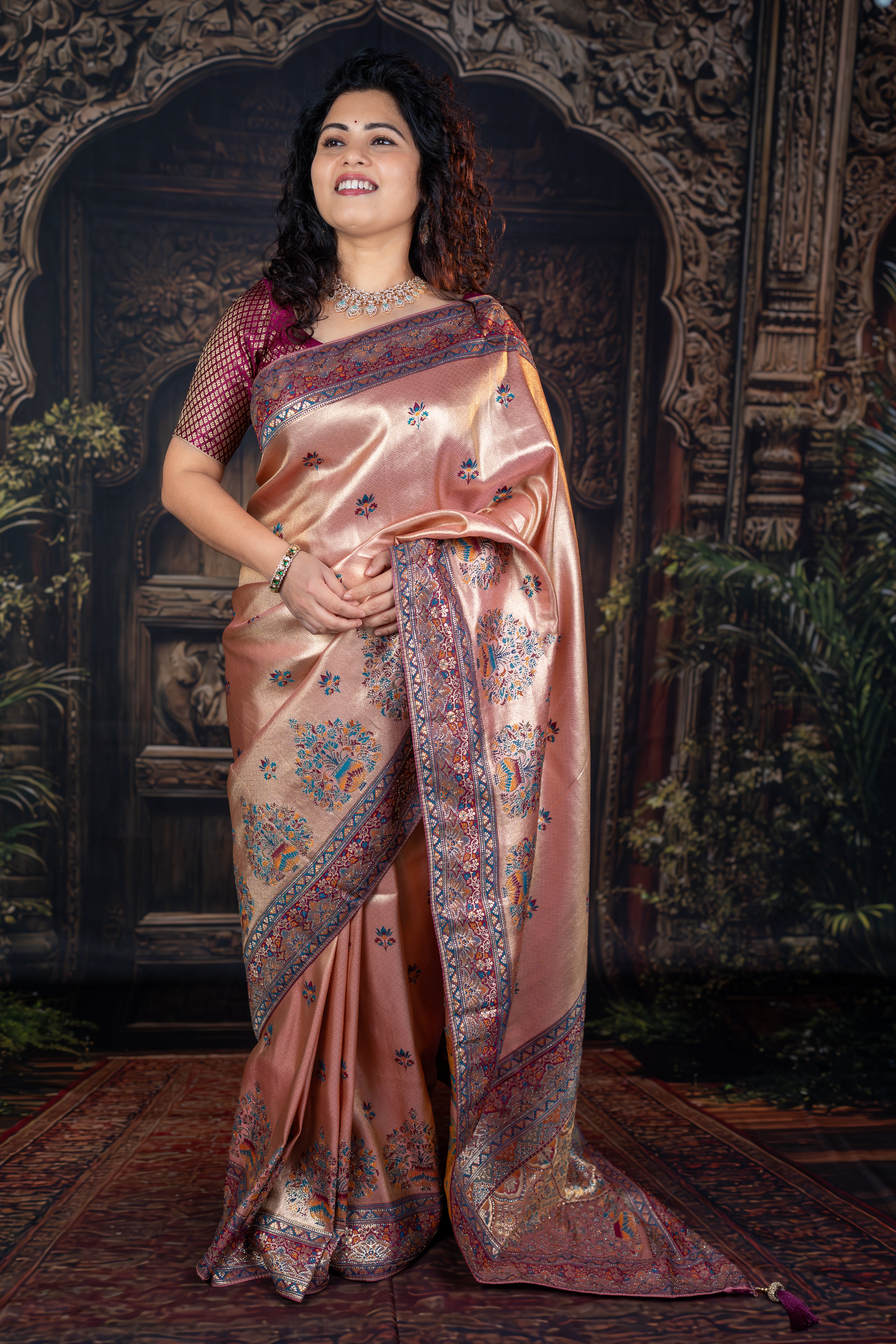 Kanjivaram Silk Saree with Diamond Work