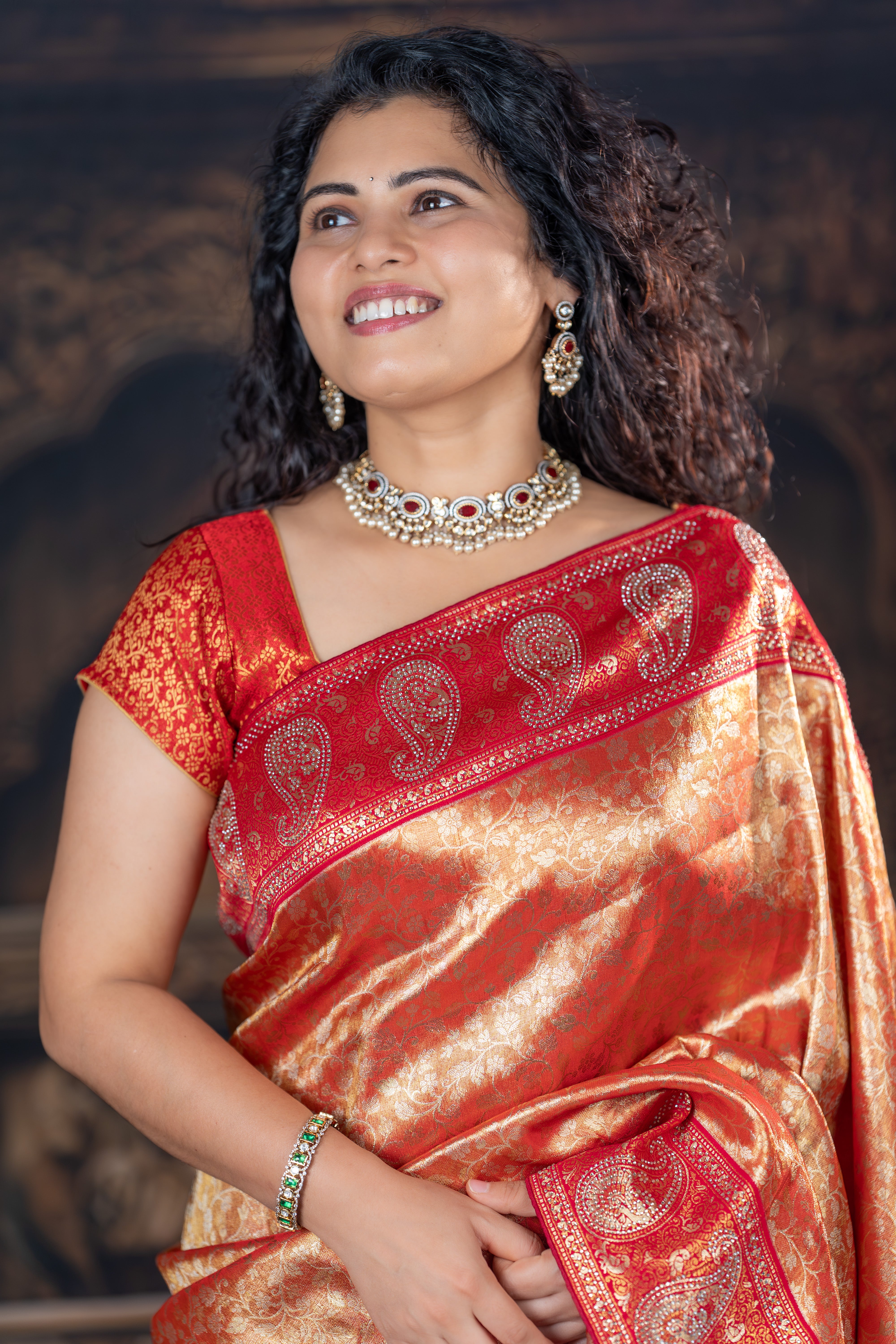 Kanjivaram Silk Saree – Orange Radiance