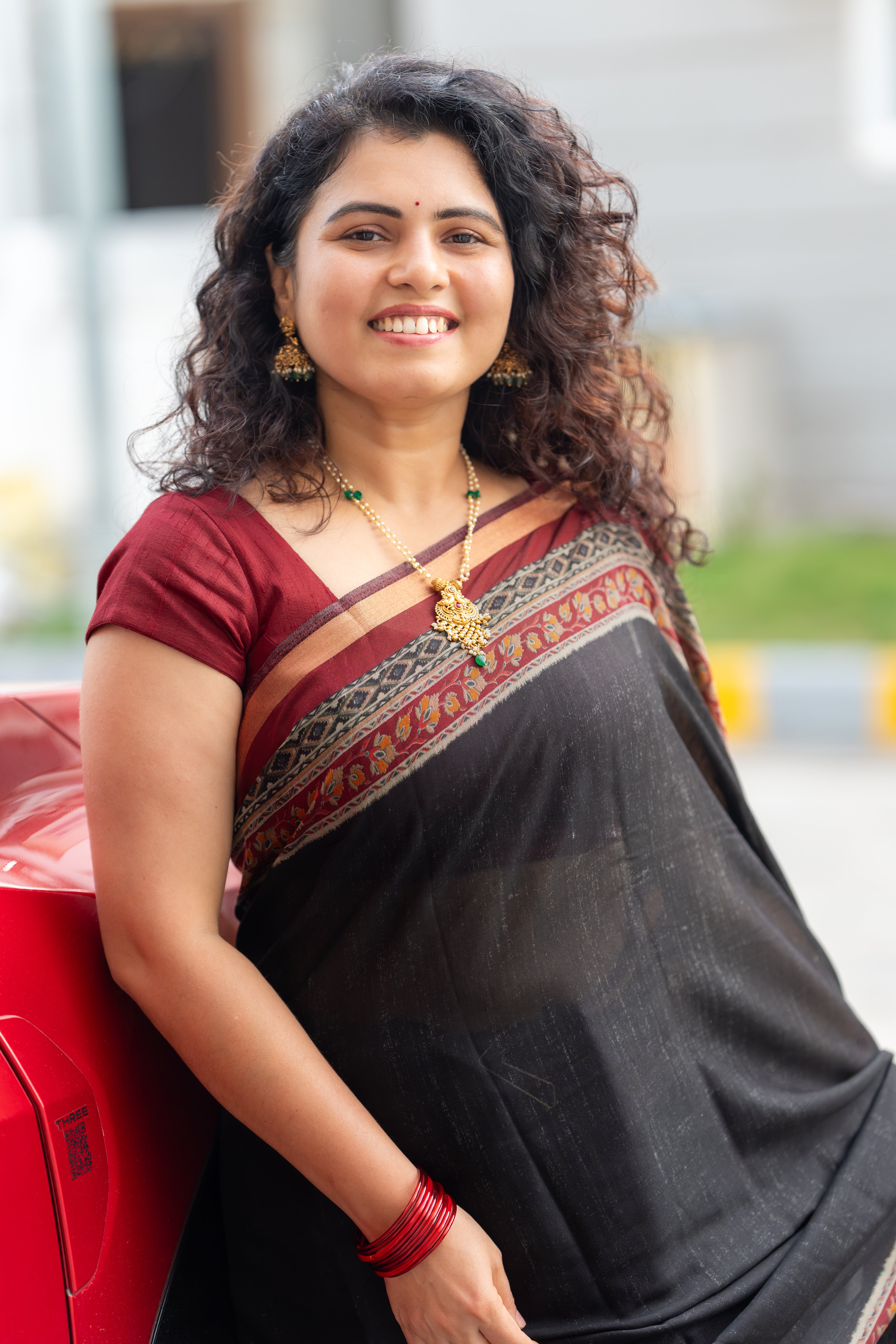 Mersried Mull Hand Block Saree