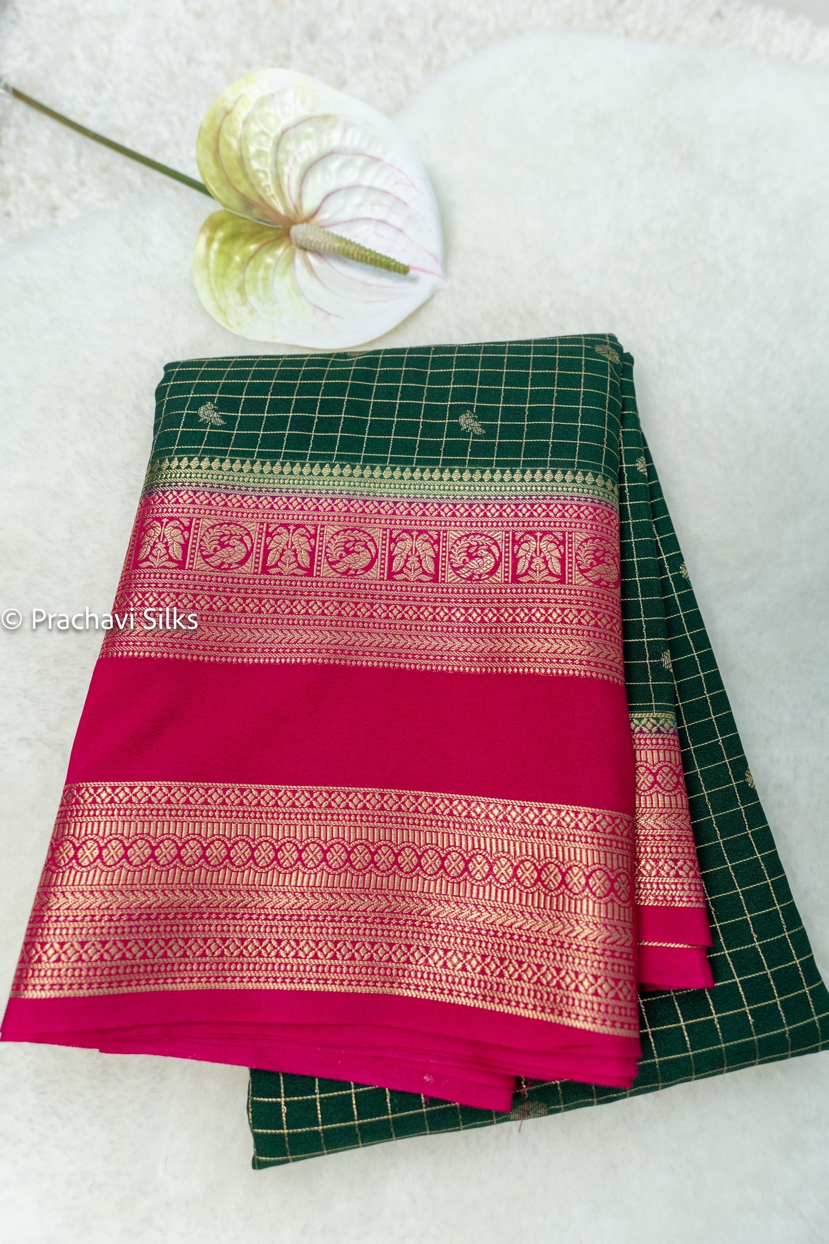 Semi Mysore silk saree - Green