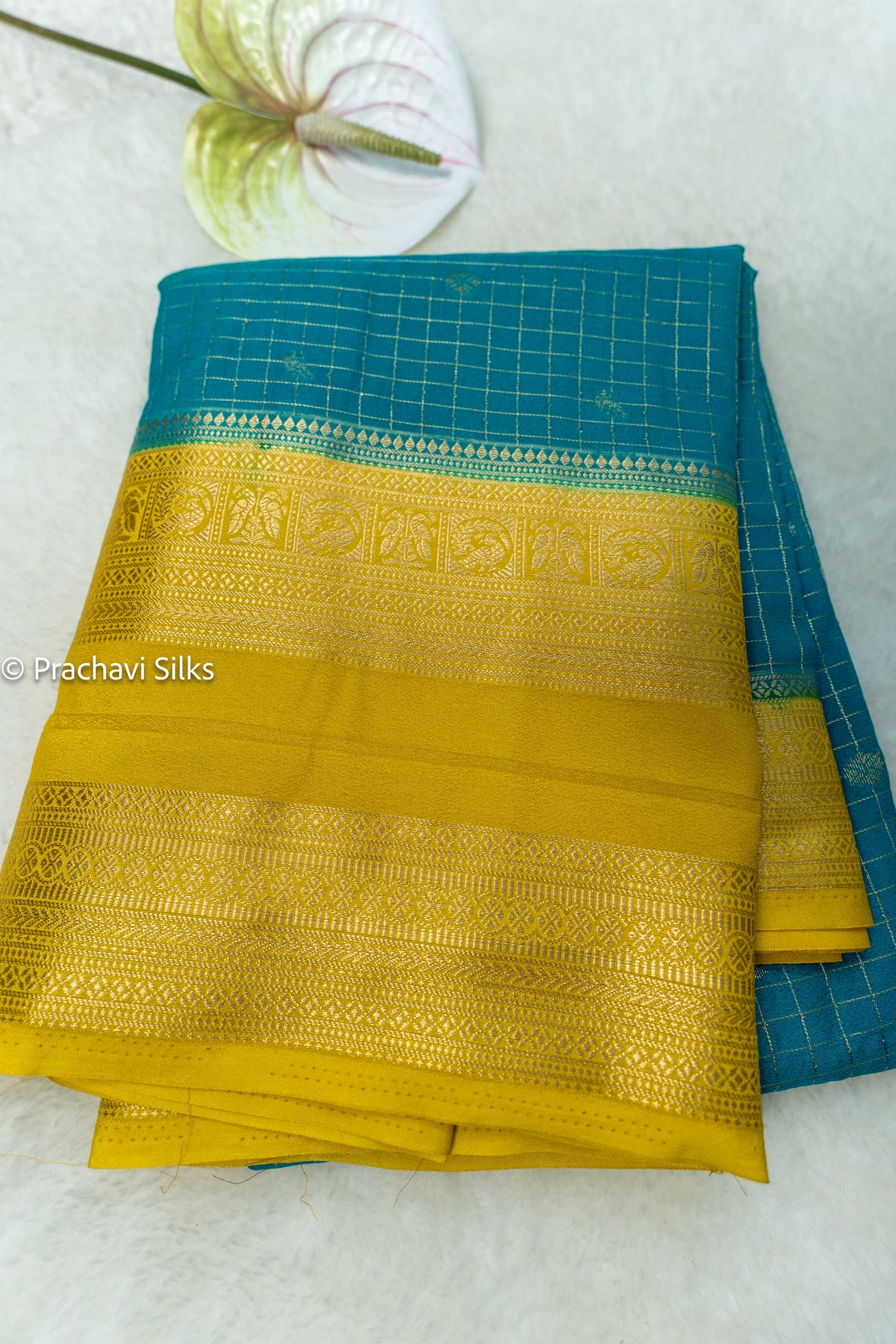 Semi Mysore silk saree - Blue