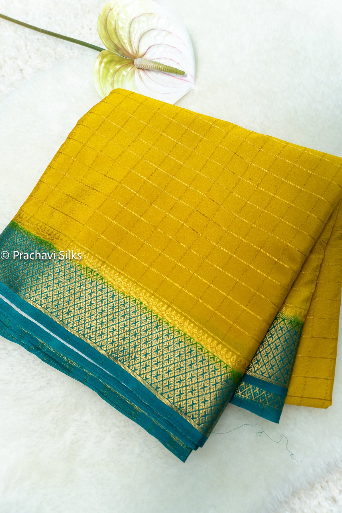 Premium Semi Mysore silk saree - Yellow