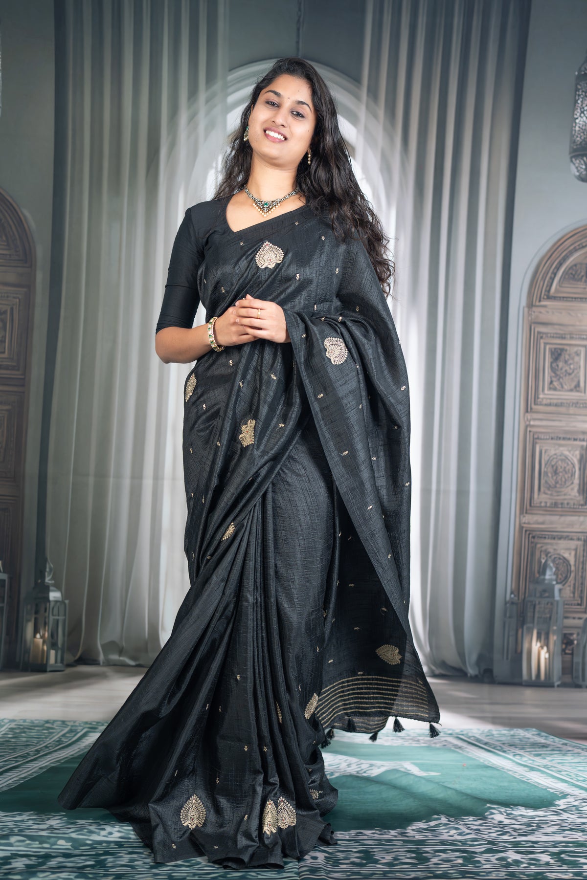 Midnight Black – Tussar Silk Saree