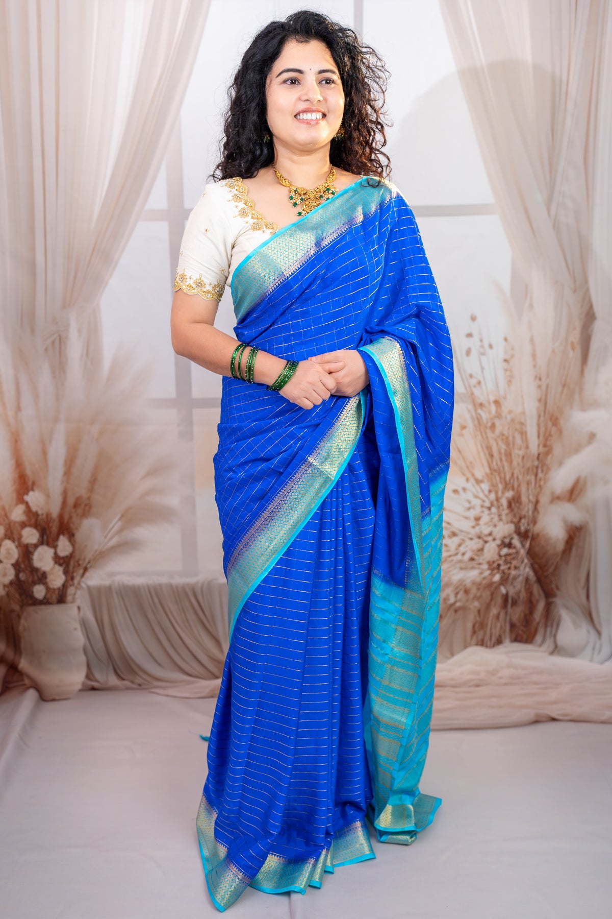 Premium Semi Mysore silk saree - Blue
