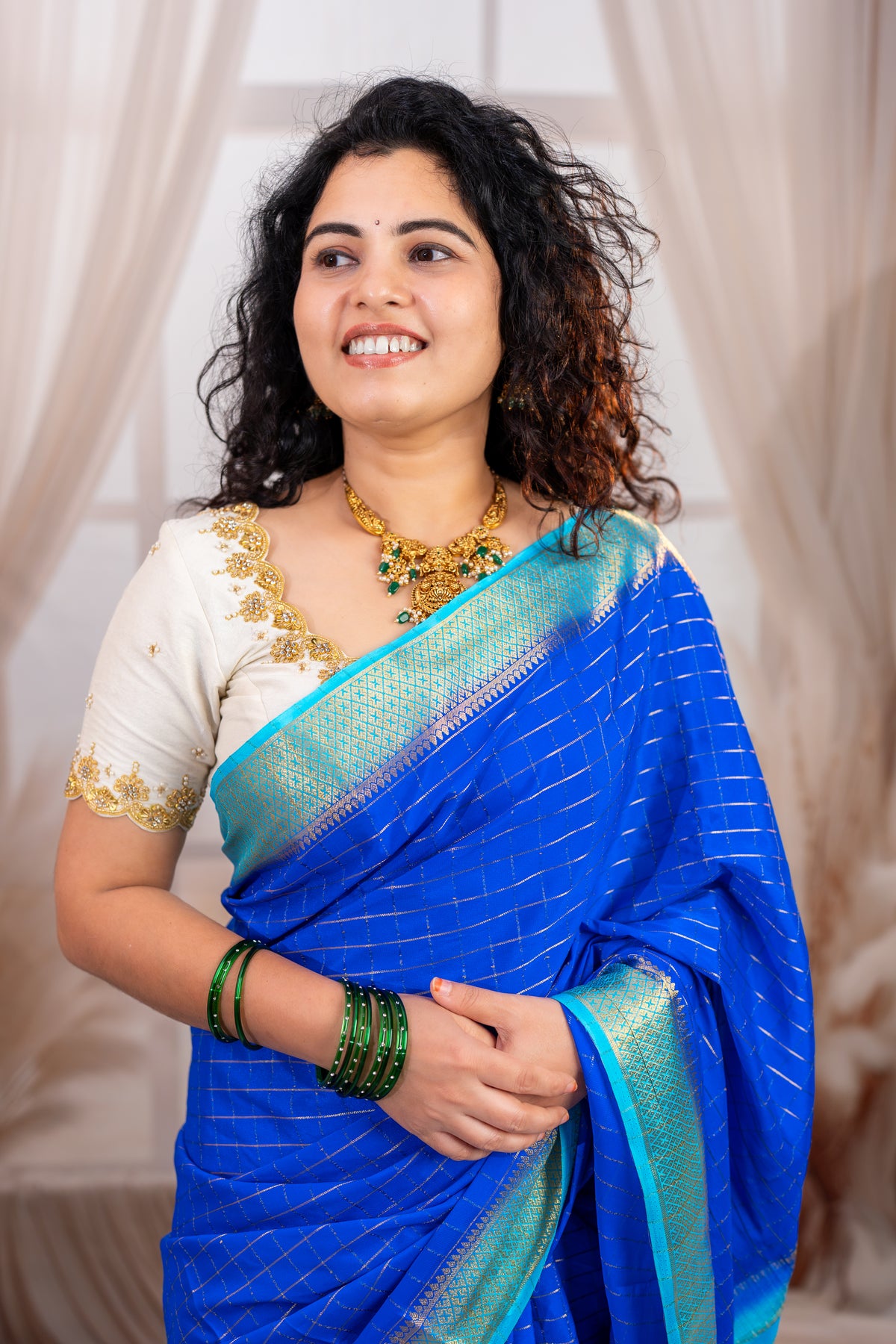 Premium Semi Mysore silk saree - Blue